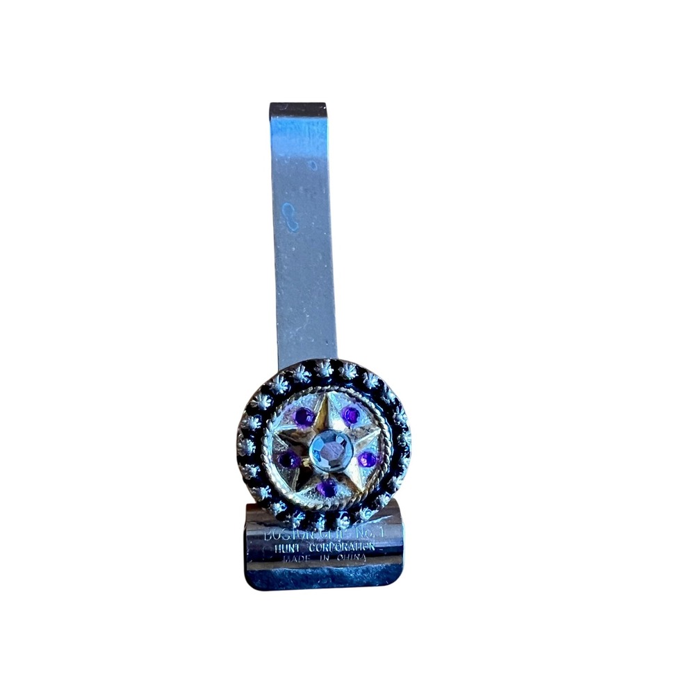 Boston Clip No. 1 Photo Holder Western Star Rhinestone Desk‎ Decor Stainless